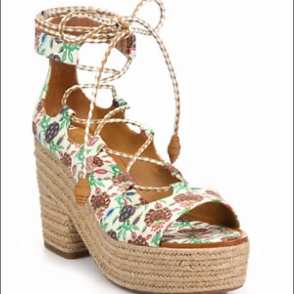 Tory Burch Lace-up Platform Wedges